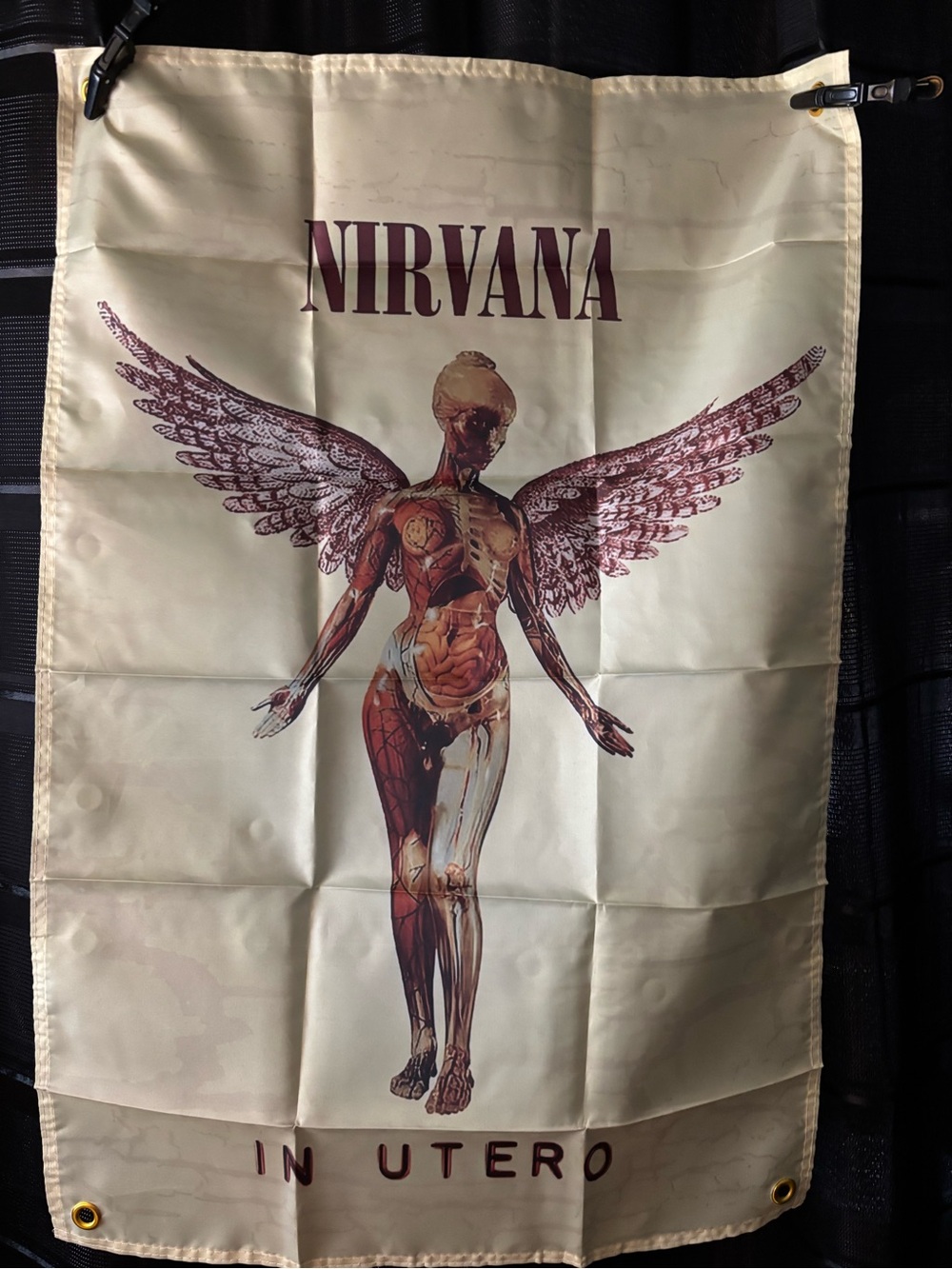 NIRVANA In Utero Angel Tapestry in Cream and Maroon